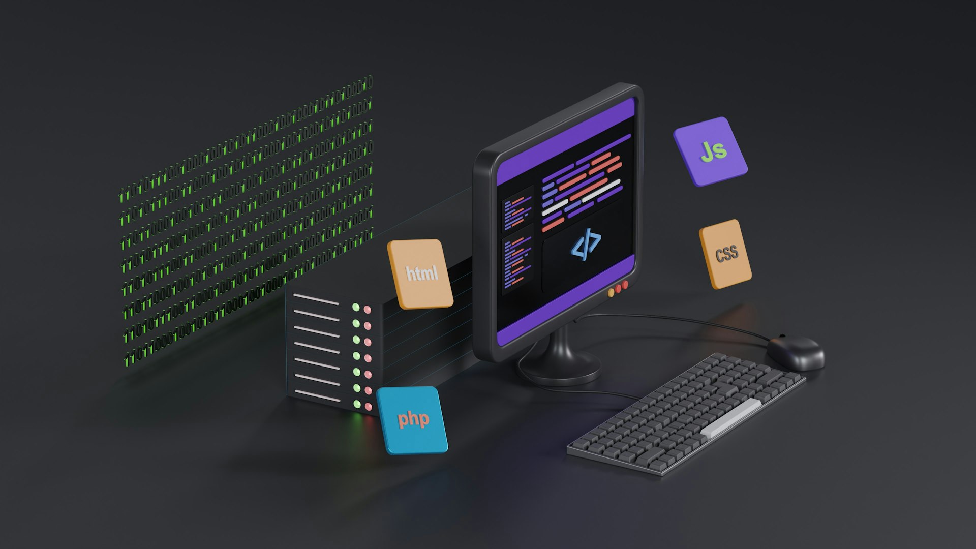 Codes running in a computer for designing website